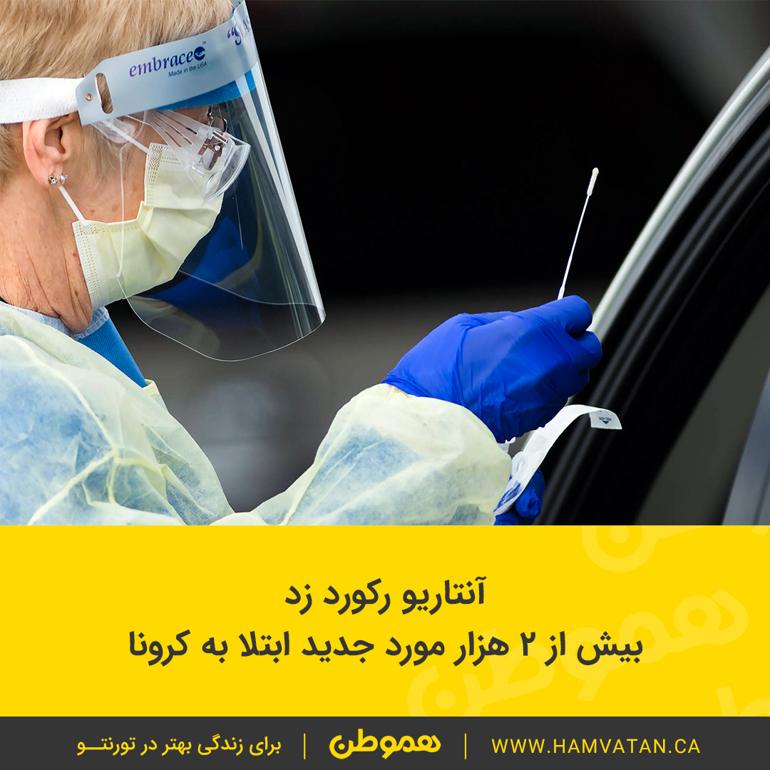 آنتاریو رکورد زد بیش از ۲ هزار مورد جدید ابتلا به کرونا