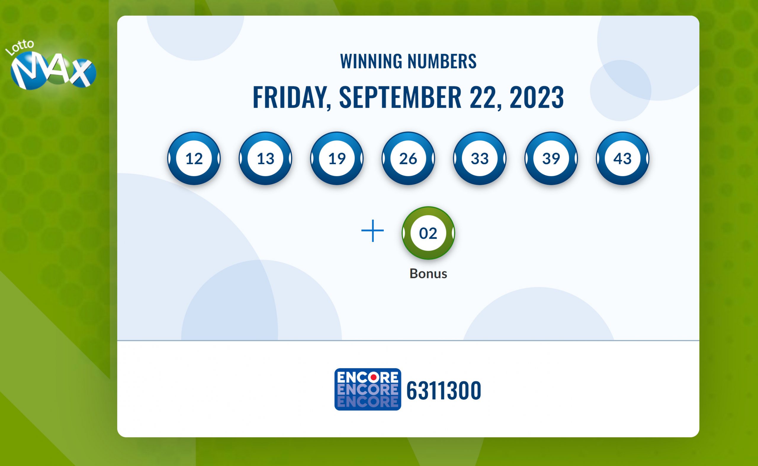 نتایج لاتاری Lotto Max کانادا (قرعه کشی جمعه ۲۲ سپتامبر) اعلام شد.