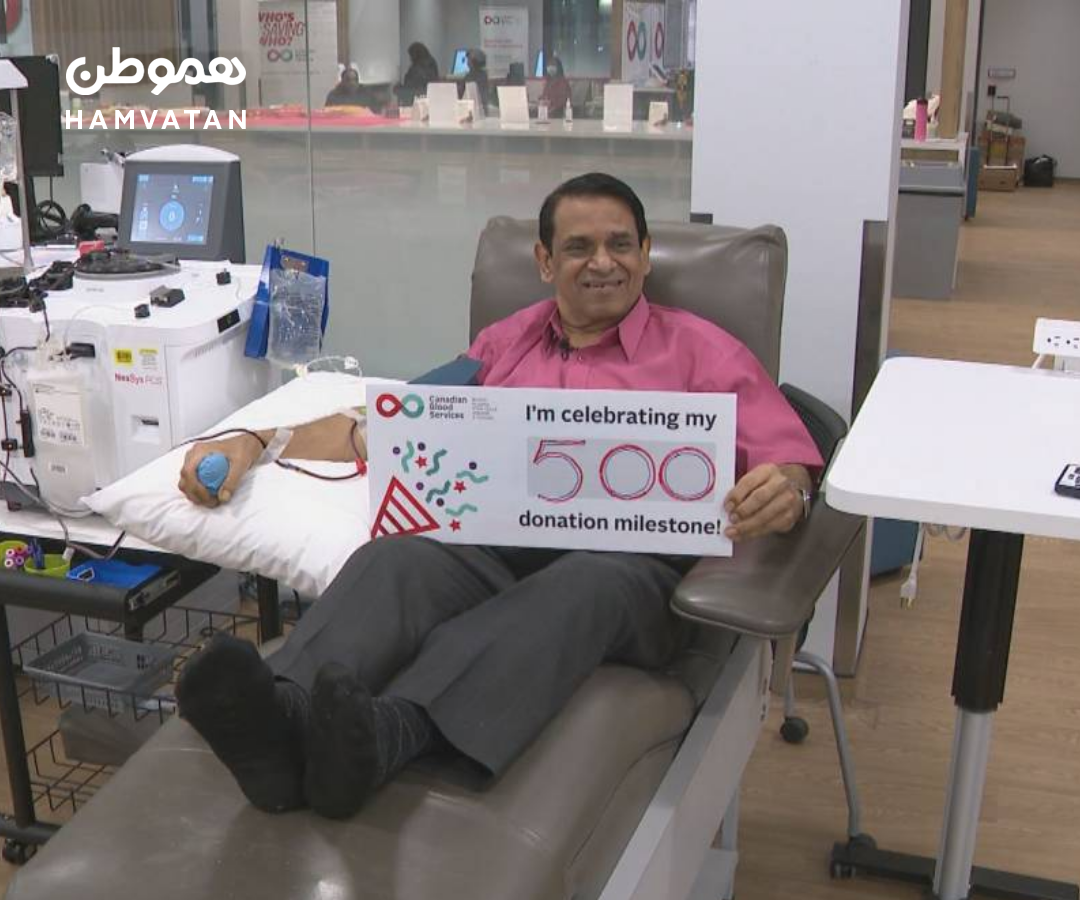 این مرد انسان‌دوست ساکن تورنتو ۵۰۰ بار پلاسما اهدا کرده